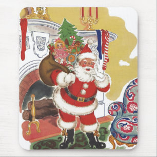 Klassiek Kerstmis, blije Kerstman met cadeaus Muismat