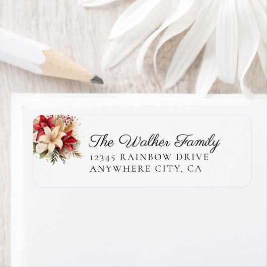 Klassiek, Kerstmis, Bloemen Etiket (Insitu)