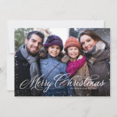 Klassiek Kerstmis één-foto groen Feestdagenkaart (Voorkant)