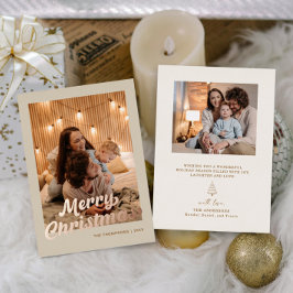 Klassiek Kerstmis Familie Foto Folie Feestdagenkaart