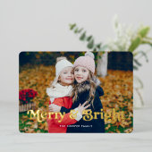 Klassiek Kerstmis Folie Feestdagenkaart (Staand Voorkant)