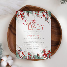 Klassiek Kerstmis Groen Santa Baby shower Kaart