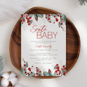 Klassiek Kerstmis Groen Santa Baby shower Kaart
