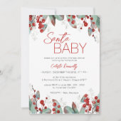 Klassiek Kerstmis Groen Santa Baby shower Kaart (Voorkant)