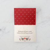 Klassiek Kerstmis-huwelijk dankjewel met dennenapp Bedankkaart (Binnen)