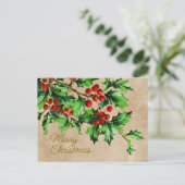 Klassiek Kerstmis Kerstdag met Bericht Briefkaart (Staand voorkant)