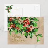 Klassiek Kerstmis Kerstdag met Bericht Briefkaart (Voorkant / Achterkant)