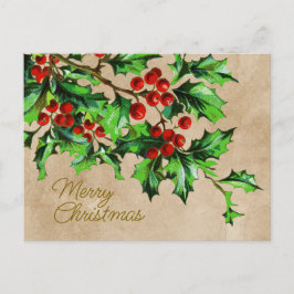 Klassiek Kerstmis Kerstdag met Bericht Briefkaart