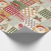 Klassiek Kerstmis met Vintage Patchwork Cadeaupapier (Hoek)