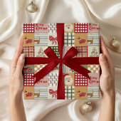 Klassiek Kerstmis met Vintage Patchwork Cadeaupapier