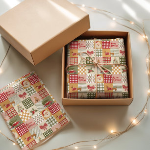 Klassiek Kerstmis met Vintage Patchwork Tissuepapier