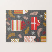 Klassiek Kerstmis Patroon- Oude Kerst  Legpuzzel (Horizontaal)