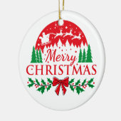 "Klassiek Kerstmis Rendier & Kerstman Ornament (Links)