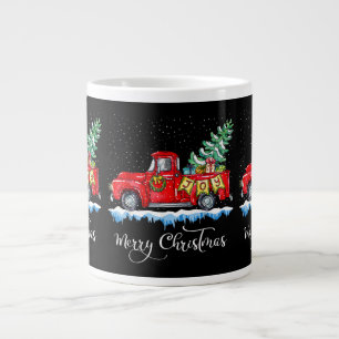 Klassiek Kerstmis Rode Truck Ouderwetse Kerstmis Grote Koffiekop