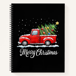 Klassiek Kerstmis Rode Truck Ouderwetse Kerstmis Notitieboek