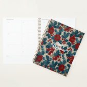 Klassiek Kerstmis Rood Bes Botanisch Linnen Planner (Display)