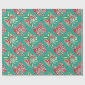 Klassiek Kerstmis Rood, Groen Candy Lint Cadeaupapier (Vlak)