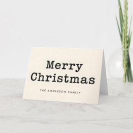 Klassiek Kerstmis Schrift met Typemachine Feestdagen Kaart