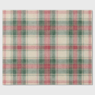 Klassiek Kerstmis Tartan Plaid Cadeaupapier