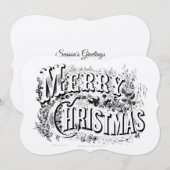 Klassiek Kerstmis uit het Victoriaans tijdperk Feestdagenkaart (Voorkant / Achterkant)