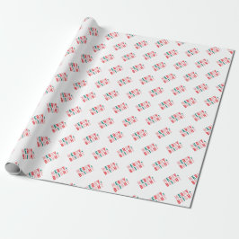 Klassiek Kerstmis Vrolijk & Helder Kleurrijk Eenvo Cadeaupapier