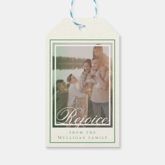 Klassiek kerstmonogram cadeaulabel (Achterkant)