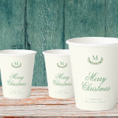 Klassiek kerstmonogram papieren bekers