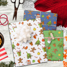 Klassiek kerstpatroon inpakpapier vel