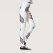 Klassiek kerstpatroon, kind sleept in de sneeuw leggings (Rechts)