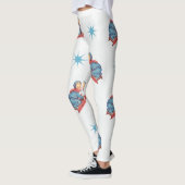 Klassiek kerstpatroon, kind sleept in de sneeuw leggings (Links)