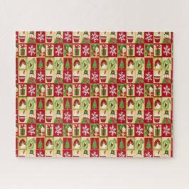 Klassiek kerstpatroon legpuzzel