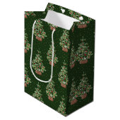Klassiek Kerstpatroon Medium Cadeauzakje (Voorkant Gekanteld)