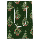 Klassiek Kerstpatroon Medium Cadeauzakje (Achterkant)