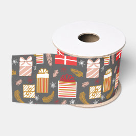Klassiek Kerstpatroon - Ouderwetse Kerst  Grosgrain Lint