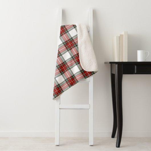 Klassiek kerstpatroon sherpa deken (In situ)