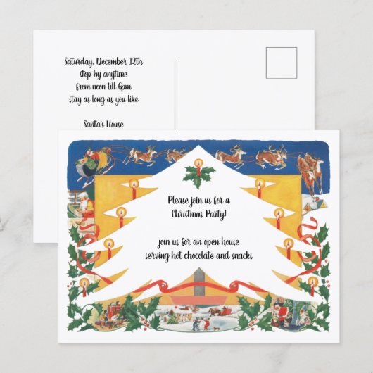 Klassiek Kerstscene met Sinterklaas Briefkaart (Voorkant / Achterkant)