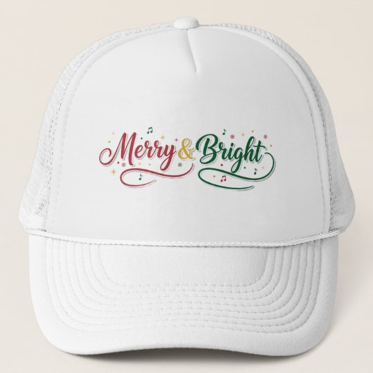 Klassiek Kerstscript Merry & Bright Trucker Pet (Voorkant)