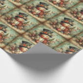 Klassiek kerstsneeuwman inpakpapier (Hoek)