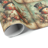 Klassiek kerstsneeuwman inpakpapier (Rol Hoek)