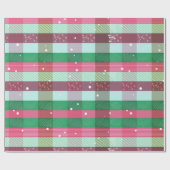 Klassiek kerststreeppatroon cadeaupapier (Vlak)