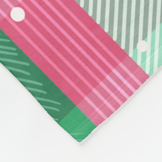 Klassiek kerststreeppatroon fleece deken (Hoek)