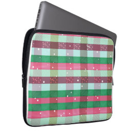 Klassiek kerststreeppatroon laptop sleeve