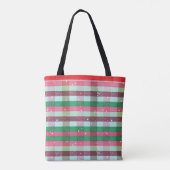 Klassiek kerststreeppatroon tote bag (Achterkant)