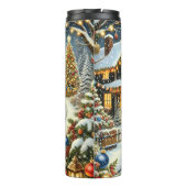 Klassiek Kersttrein Dorp Wonderland Thermosbeker (Achterkant)