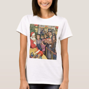 Klassiek Kerstwens, Jongen op schoot van kerstman T-shirt