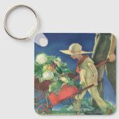 Klassiek kind, biologisch tuinieren; Victory Garde Sleutelhanger (Voorkant)