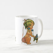 Klassiek kind Cute Blond meisje dat praat op speel Koffiemok (Voorkant rechts)