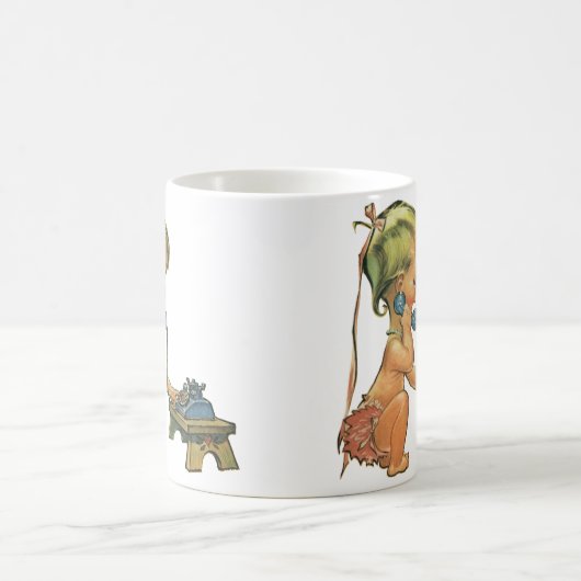 Klassiek kind Cute Blond meisje dat praat op speel Koffiemok (Center)