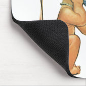 Klassiek kind Cute Blond meisje dat praat op speel Muismat (Hoek)