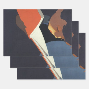 Klassiek kind leest een boek uit de bibliotheek inpakpapier vel